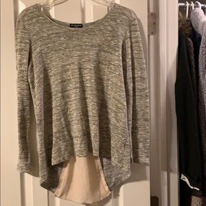 Gray high low top with zipper back size medium